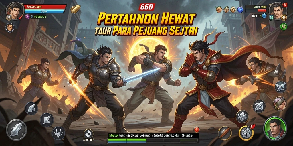 Tangkapan layar utama dari gameplay Fighting yang intens di 66D.