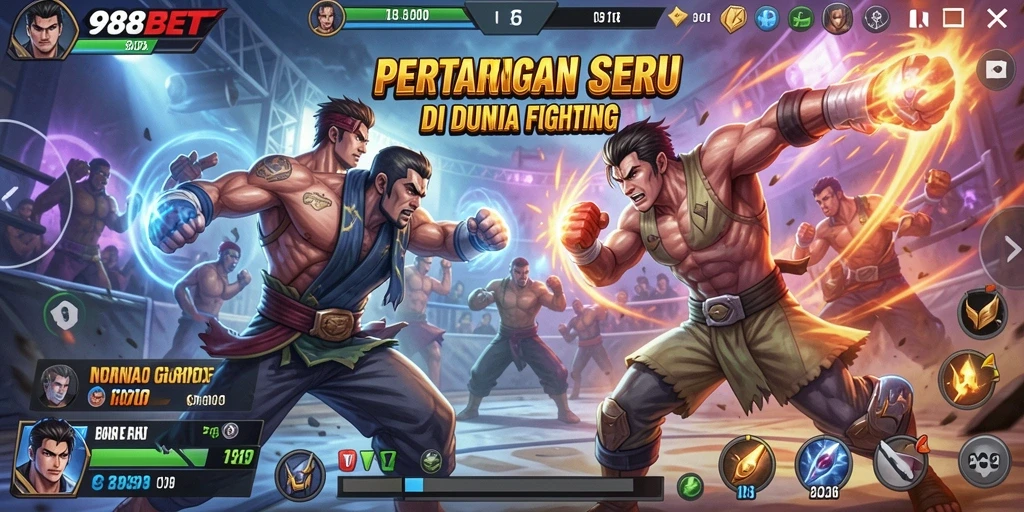 Tampilan seru dari gameplay 988BET yang penuh aksi pertarungan.