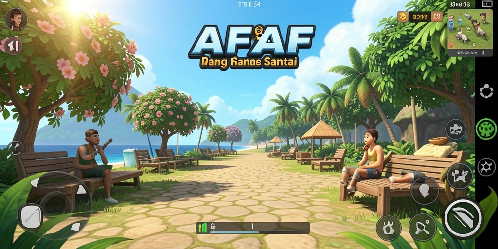 Tangkapan layar utama AFAF menampilkan gameplay santai yang menghibur.