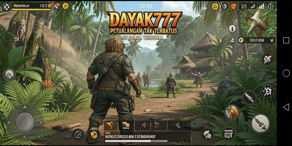 Tangkapan layar <strong>DAYAK777</strong> memperlihatkan petualangan seru di dunia terbuka.