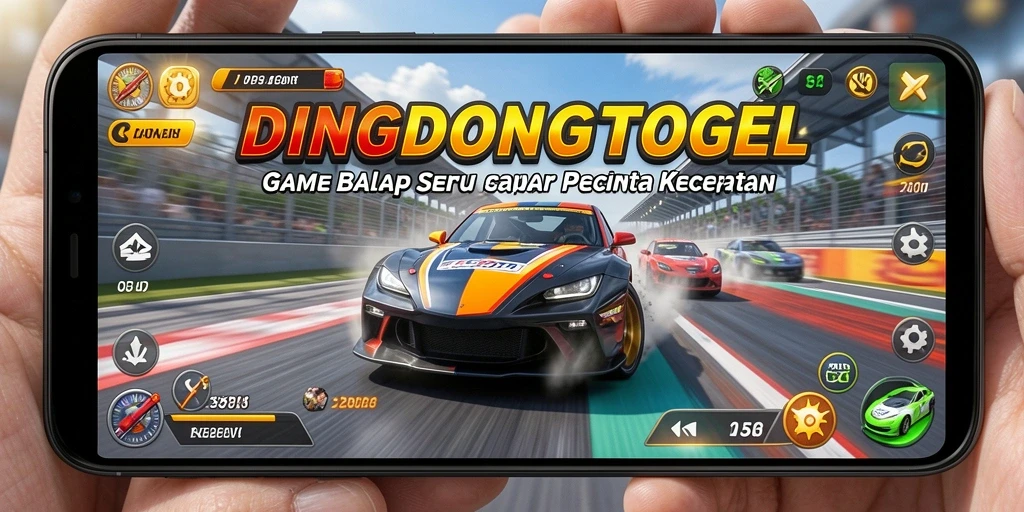 Tangkapan layar gameplay DINGDONGTOGEL menampilkan aksi balapan mendebarkan.