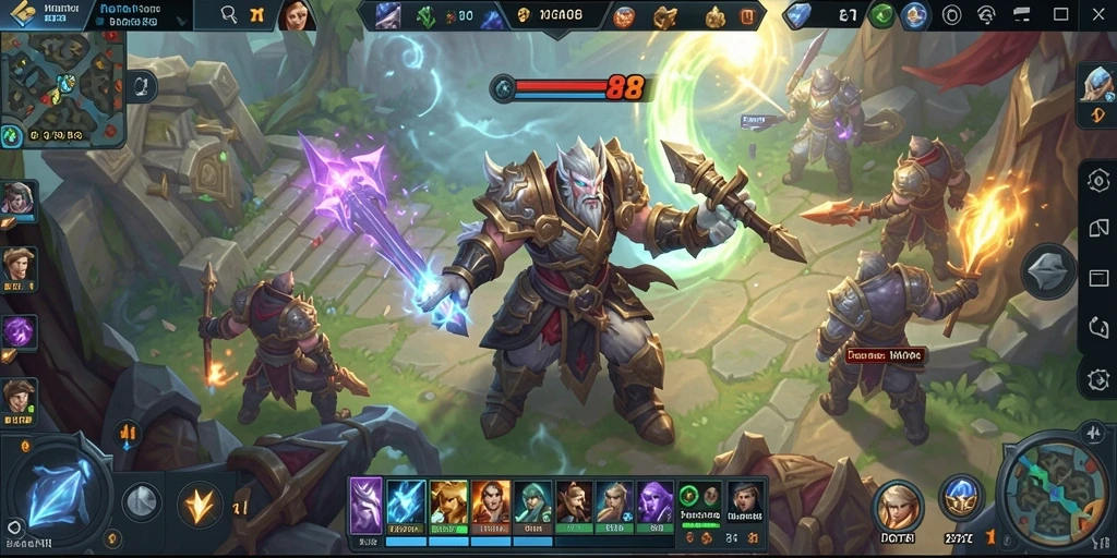Screenshot gameplay DOTA88 yang menunjukkan pertarungan epik dalam MMORPG.