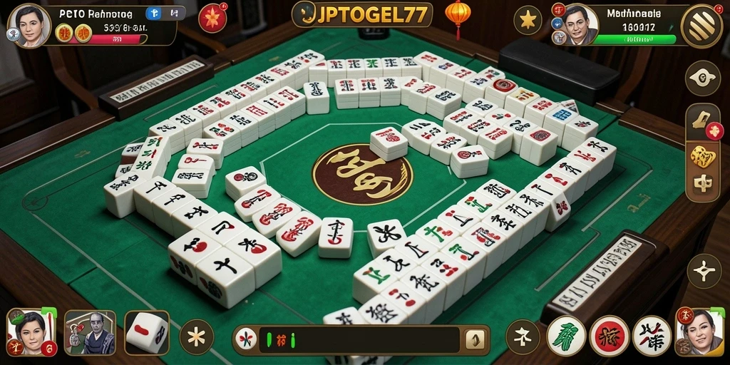 Screenshot gameplay JPTOGEL77 menampilkan suasana permainan Mahjong yang dinamis.