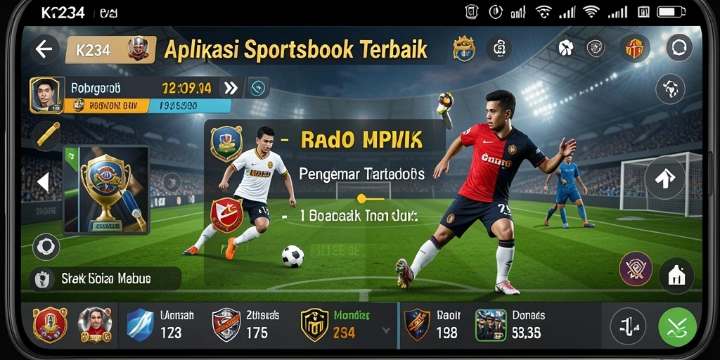 Tampilan utama K234 menampilkan antarmuka Sportsbook yang menarik.