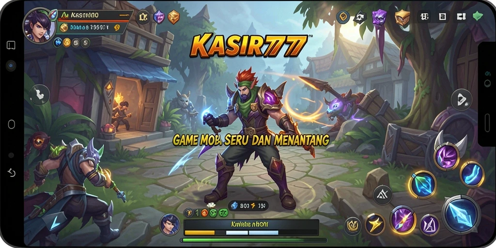 Tangkapan layar gameplay intens di KASIR777, menampilkan aksi pertarungan tim.