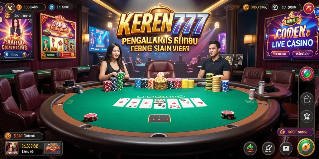Screenshot KEREN777 menampilkan gameplay Live Casino yang mendebarkan.