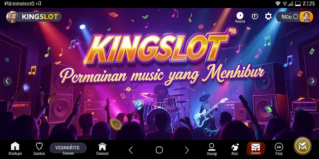 Tampilan gameplay KINGSLOT yang memukau dengan berbagai lagu menarik.