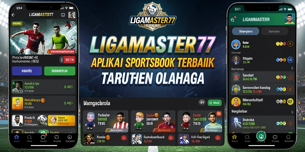 Tampilan utama aplikasi LIGAMASTER77 dengan fitur taruhan olahraga.