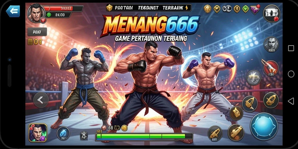 Tangkapan layar utama MENANG666 menampilkan pertarungan mendebarkan antara dua karakter.
