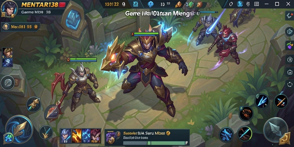 Screenshot gameplay <strong>MENTARI138</strong> menunjukkan intensitas pertarungan MOBA yang seru.