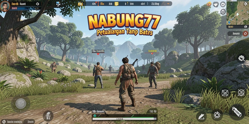Tampilan indah dunia terbuka NABUNG77 saat gameplay.