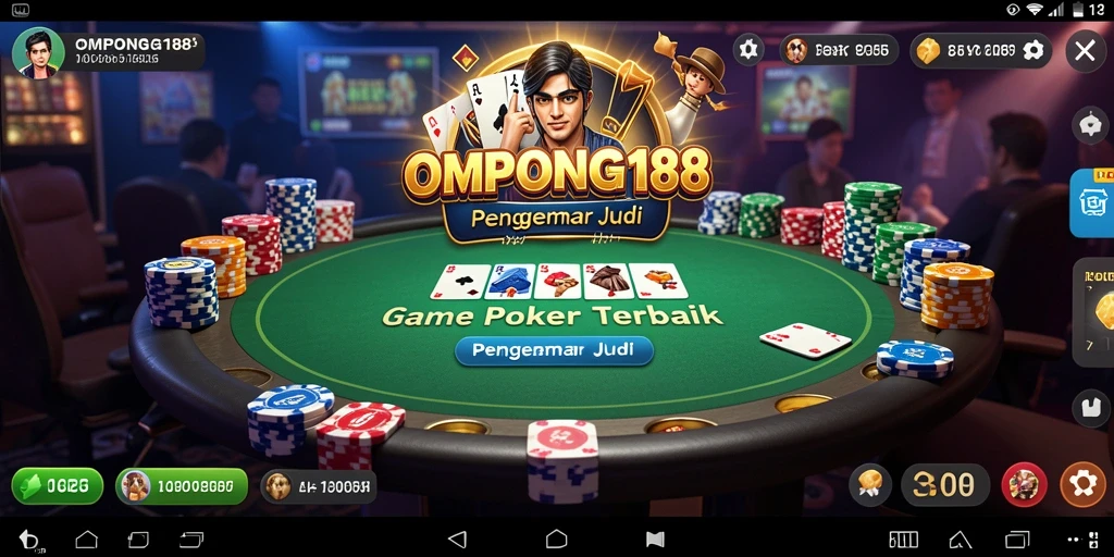 Tampilan gameplay OMPONG188 yang mendebarkan saat bermain Poker.