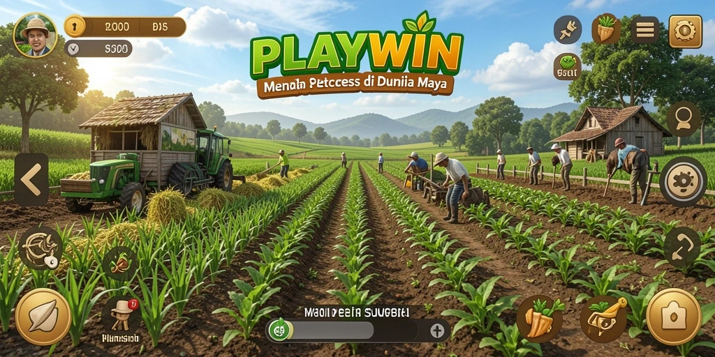 Tampilan gameplay menarik dengan aktivitas bertani dan merawat hewan.