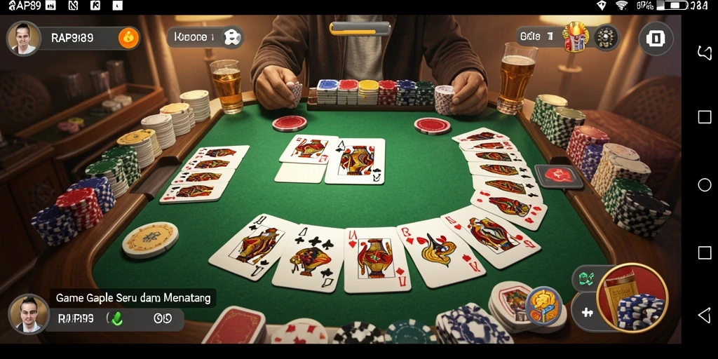 Screenshot gameplay Gaple yang seru dan interaktif di RAP89.