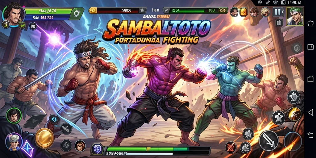 Tampilan screenshot dari gameplay pertarungan di SAMBALTOTO.