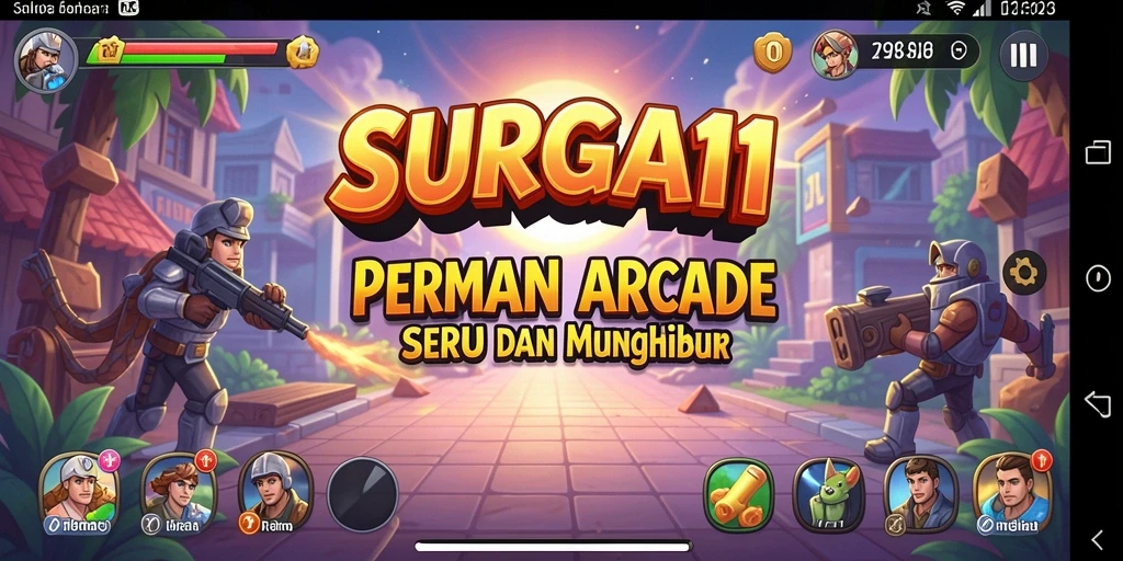 Tangkapan layar SURGA11 menunjukkan aksi seru dan grafis menawan dalam game Arcade.