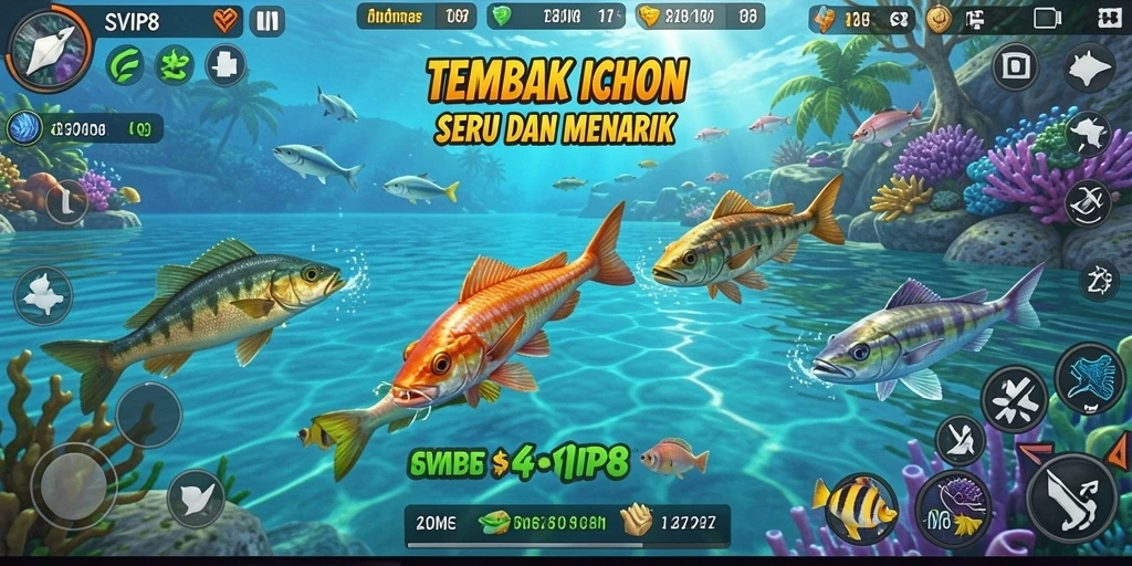 Tampilan gameplay seru dari SVIP8 saat menembak ikan.